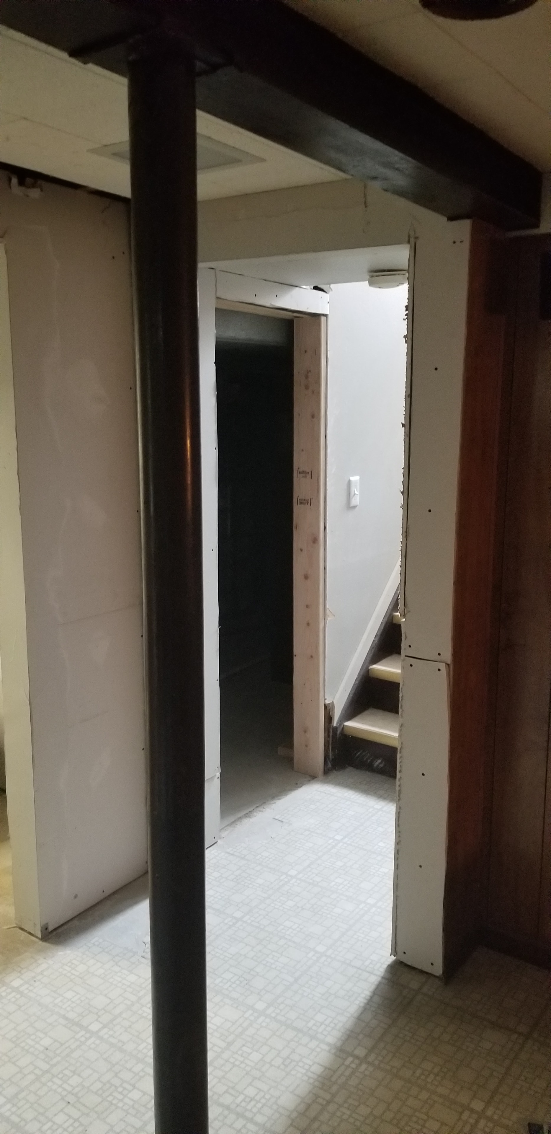 Bathroom renovation — framing and access panel work